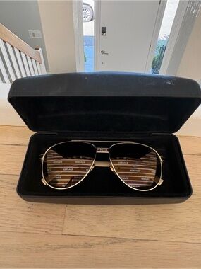 Versace Gold Aviator Sunglasses with Brown Gradient Lenses